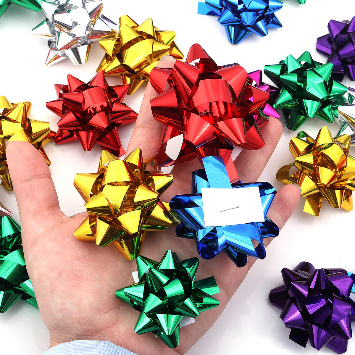 Custom Iridescent Metallic Plastic Bow for Gift Wrapping