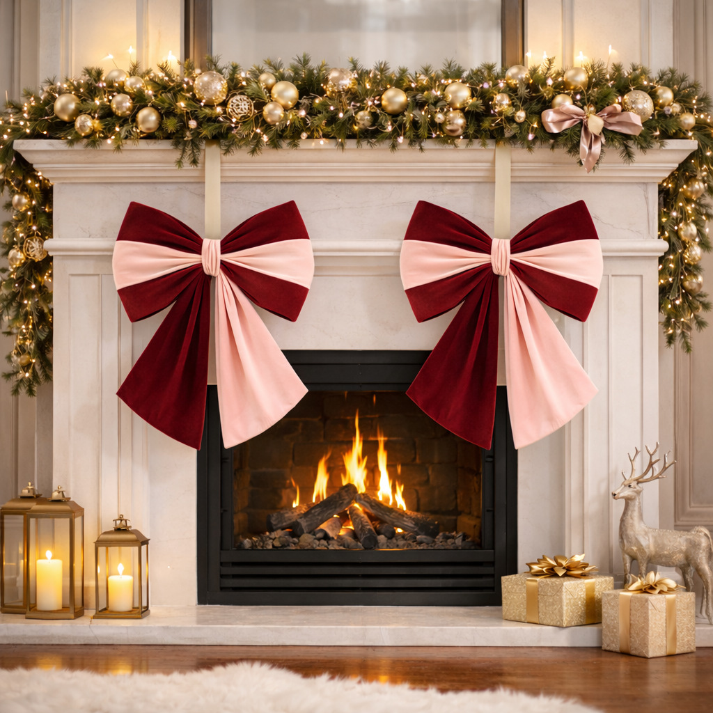 Giant Christmas Bow Custom Patchwork Decor