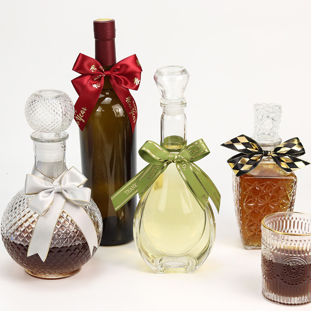 Handmade Pre tied Polyester Bow Custom Print Wine Perfume
