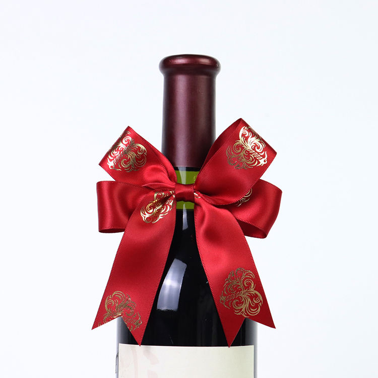 Handmade Pre tied Polyester Bow Custom Print Wine Perfume