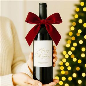 Custom Luxury Red Velvet Ribbon Bows for Wine Bottles