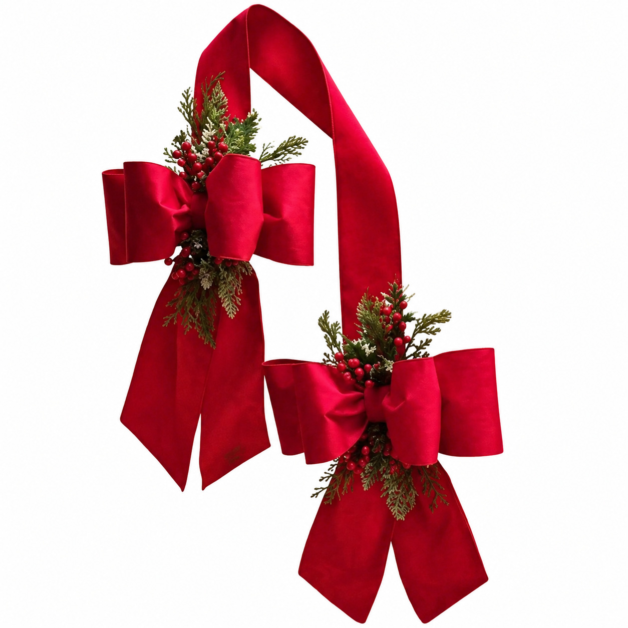 Large Satin Christmas Bow Front Door Decor Custom