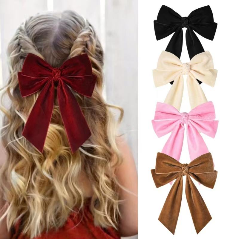New Winter Velvet Hair Bow Clip for Women