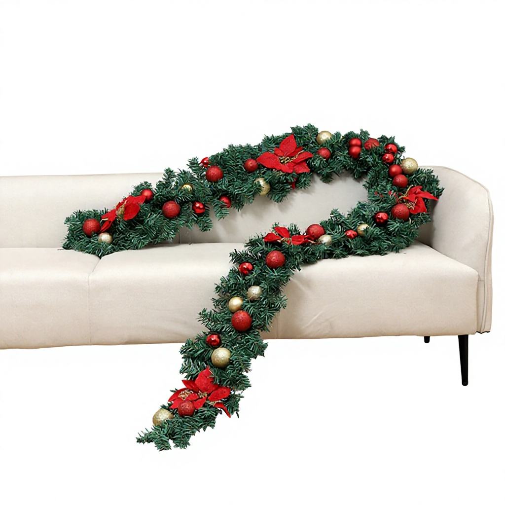 Christmas Wreath Semi Handmade for Stairs and Fireplace