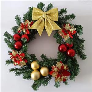 Faux Green Vine Christmas Garland with Plastic Balls