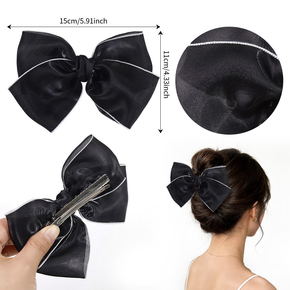 Large Satin Bow Hair Clip Large Satin Bow Hair Clip