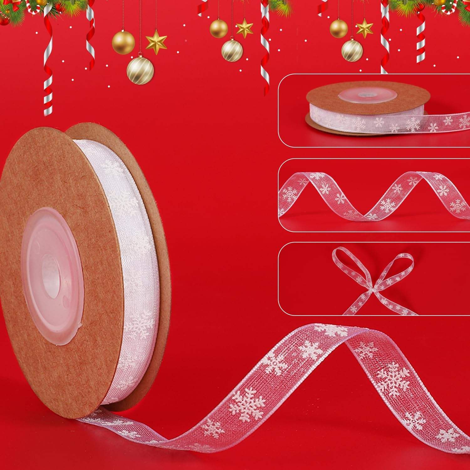Wholesale Custom Logo Striped Christmas Ribbon DIY Wrap