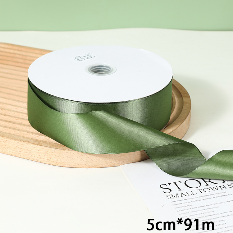 Olive and Military Green Satin Bow for Gift, Flower & Hair