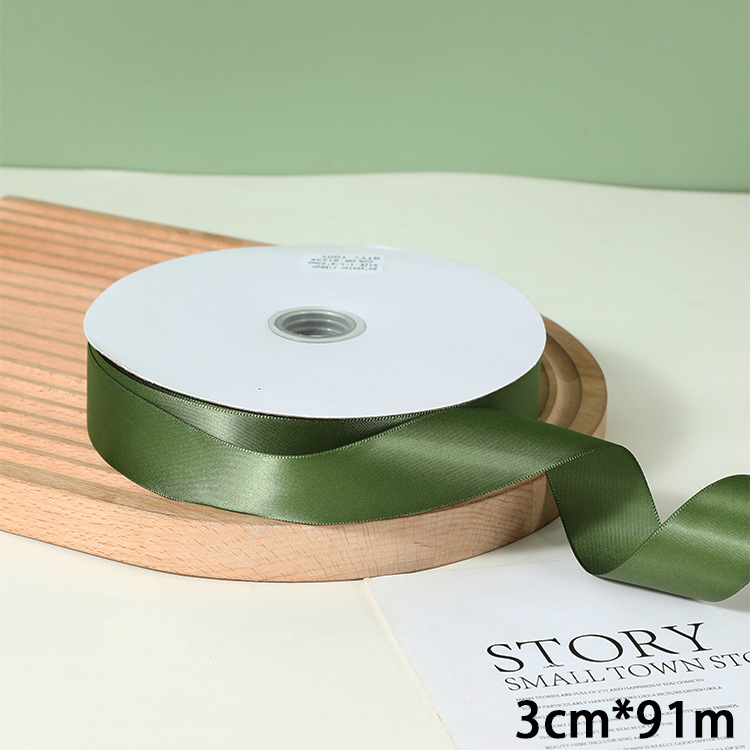 Olive and Military Green Satin Bow for Gift, Flower & Hair