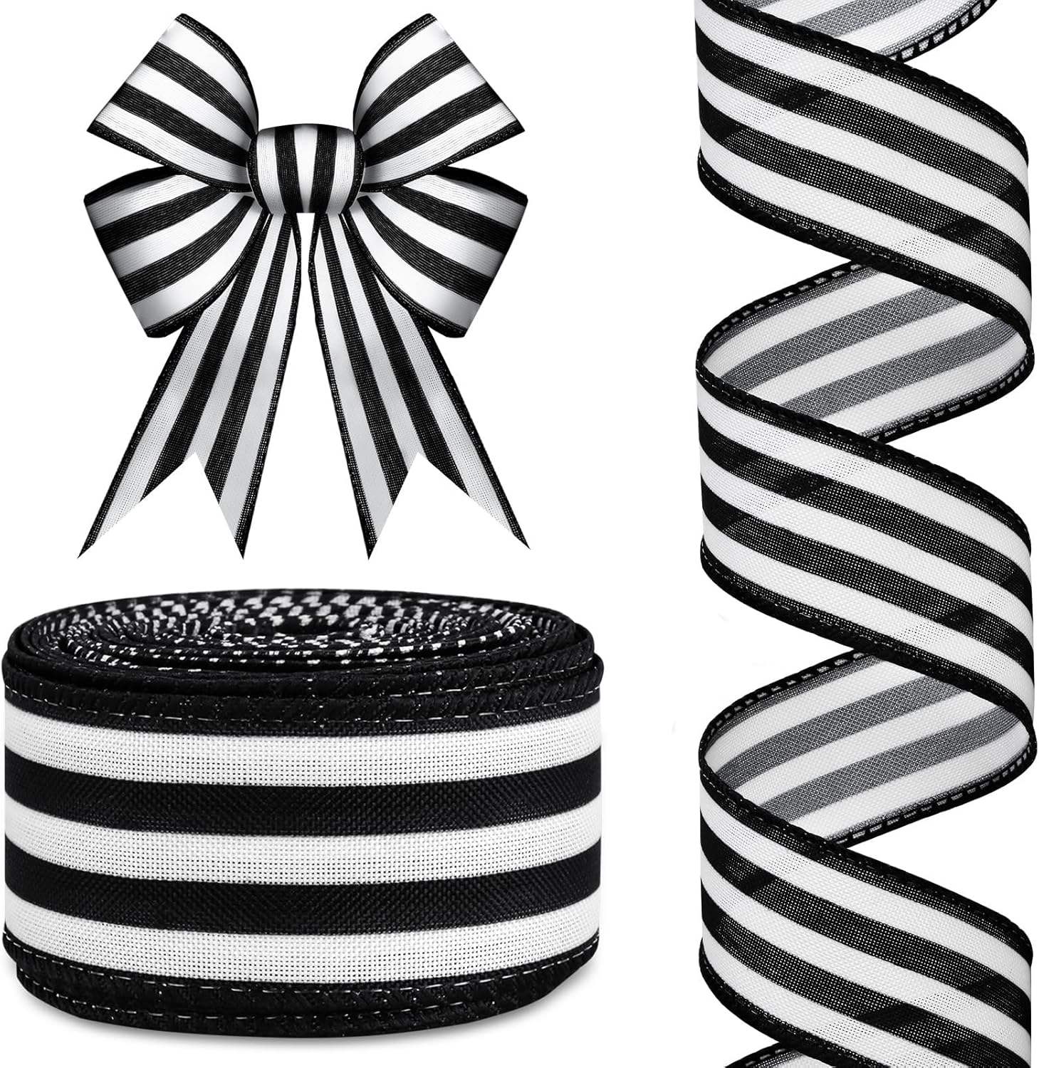 2.5 Inch Striped Satin Ribbon