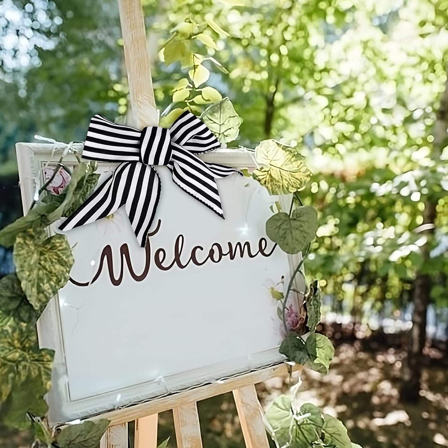 Black White Striped Ribbon 2.5" DIY Wreath Bow