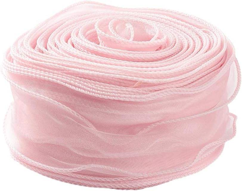 Pink Korean Mesh Organza Ribbon Hair Bow