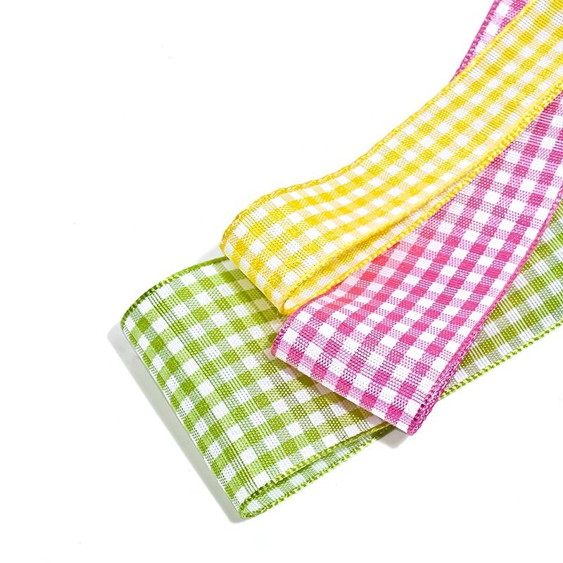 Classic 56 Color Plaid Polyester Ribbon 100yd Wedding Decor