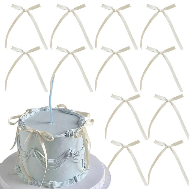 20Pk Light Pink Satin Bow Cake Decor Birthday