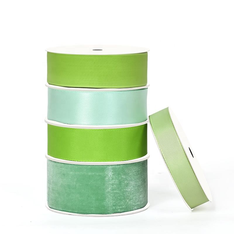 New Double-Sided Matcha Green Silk Velvet Ribbon for Gifts