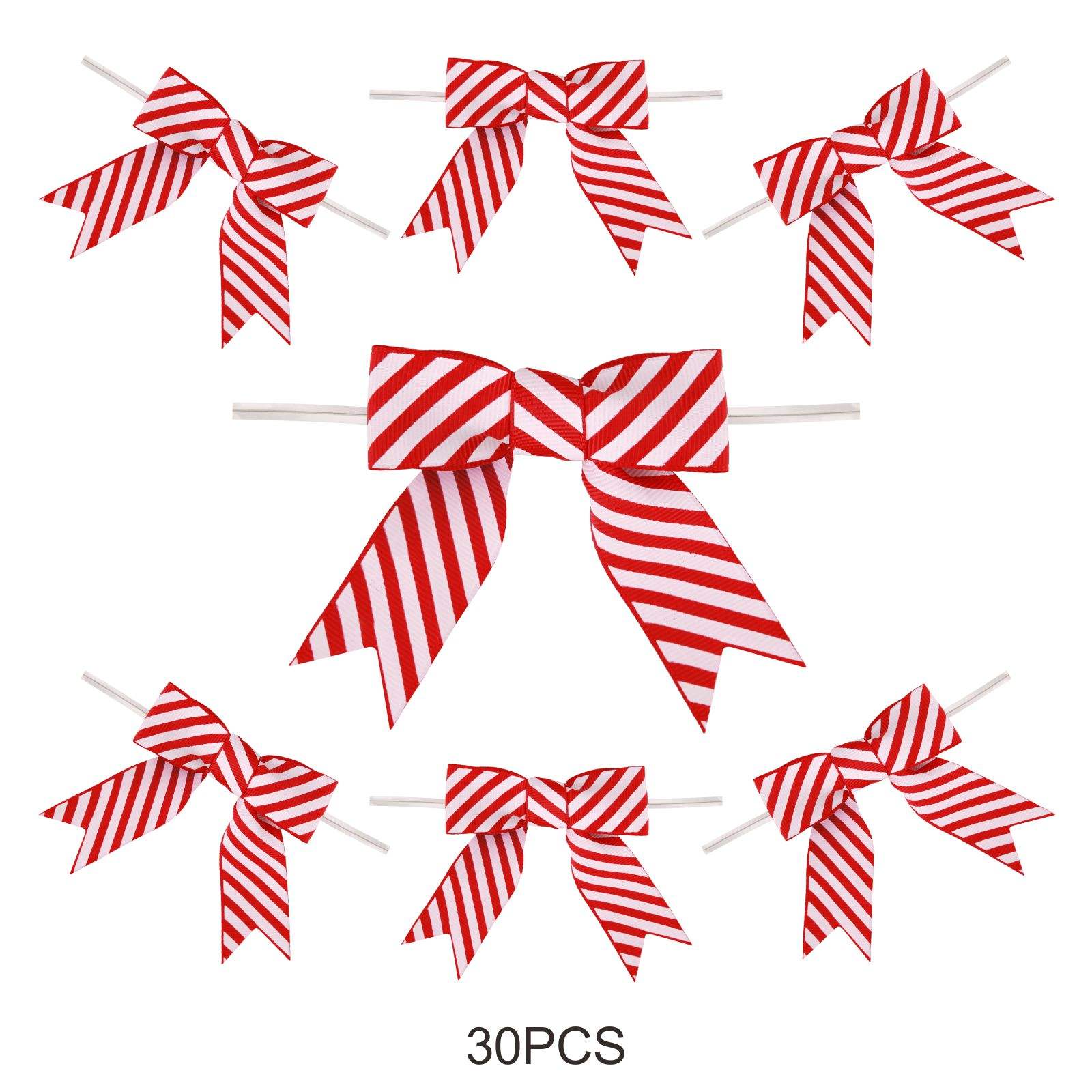 Striped grosgrain ribbon bows