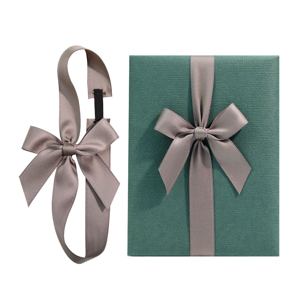 Custom Pre-Tied Satin Bow for Wedding Gift Boxes