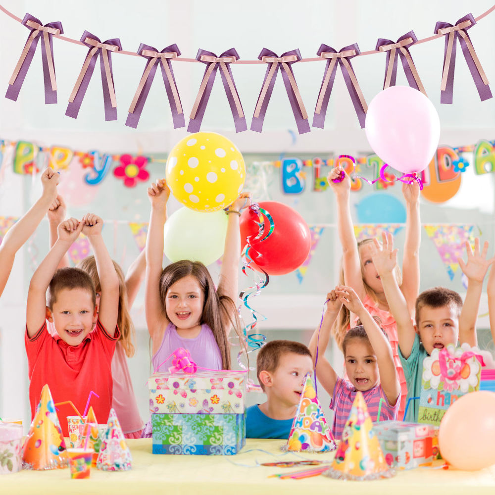 Hanging Multi-Color Ribbon Bows for Birthday Party Decor