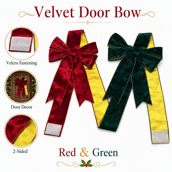 Custom Velvet Bow for Wedding Christmas Door Wholesale