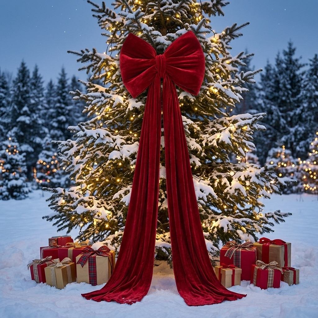 Giant Christmas Velvet Bow Door Tree Indoor Outdoor Party