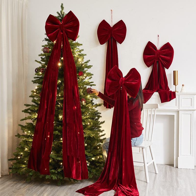 Giant Christmas Velvet Bow Door Tree Indoor Outdoor Party