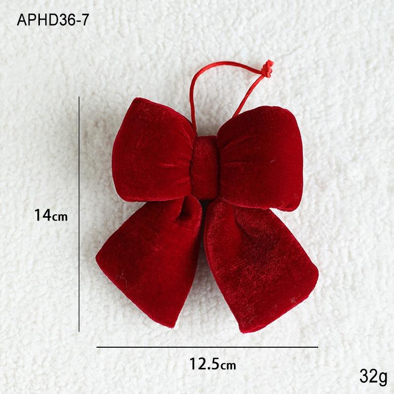 Red Flannel Christmas Bow Pendant Wedding Tree Decor