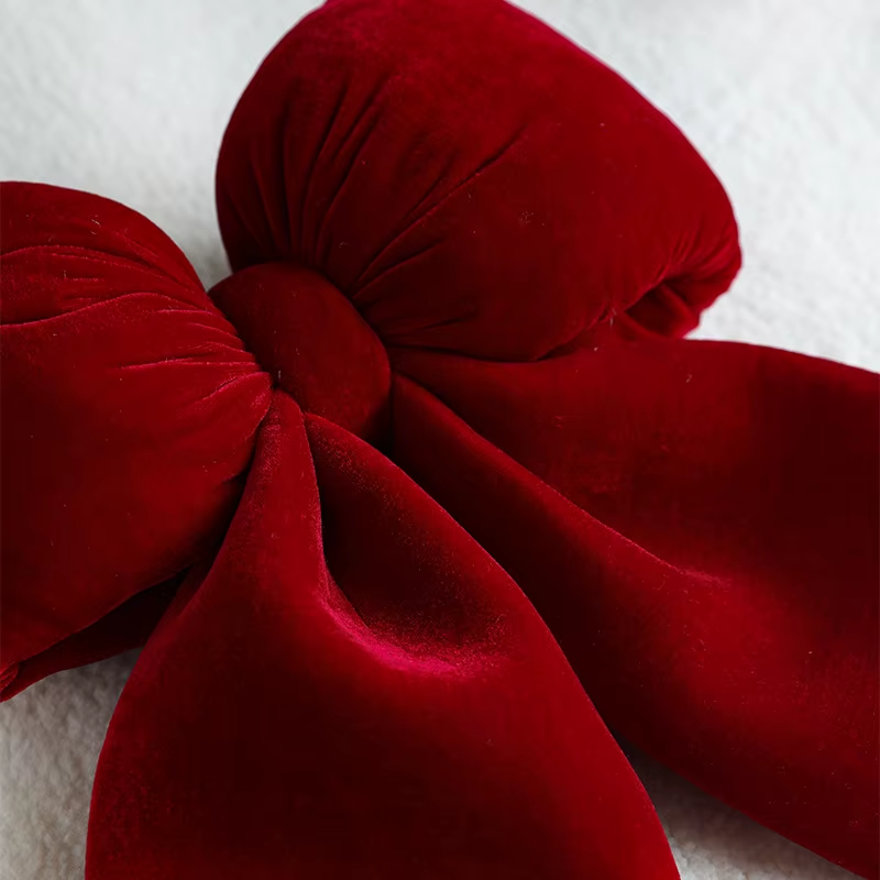 Red Flannel Christmas Bow Pendant Wedding Tree Decor