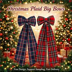 Custom Oversized Christmas Plaid Bows