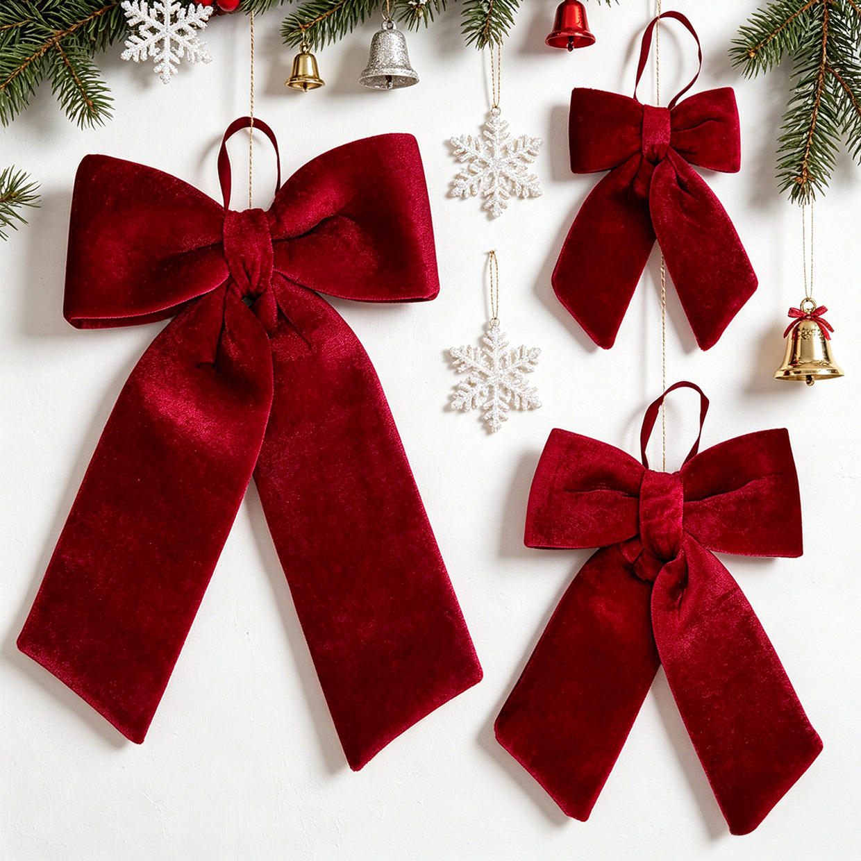 Red Velvet Christmas Bow Large Burgundy Tree Gift Wrap