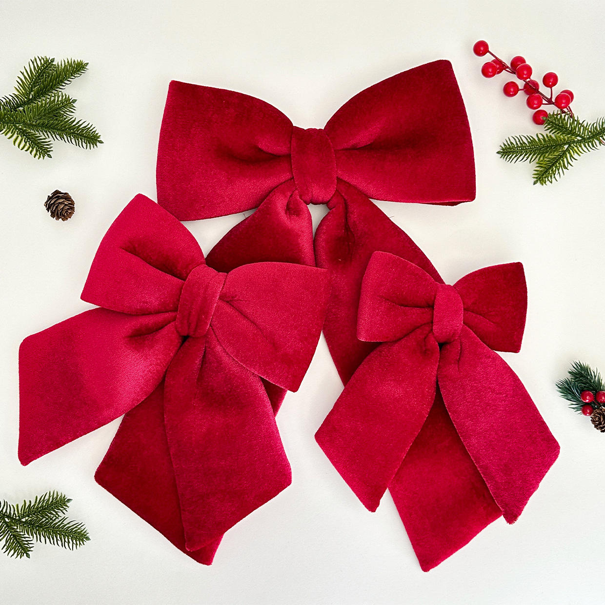 Red Velvet Christmas Bow Large Burgundy Tree Gift Wrap
