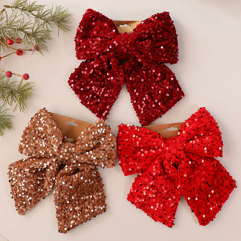 Luxury Glitter Christmas Bow Gift Tree Ornament Decor