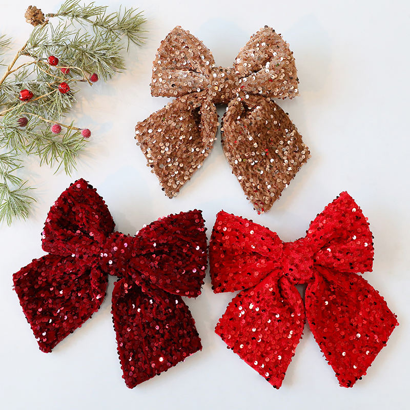 Luxury Glitter Christmas Bow Gift Tree Ornament Decor