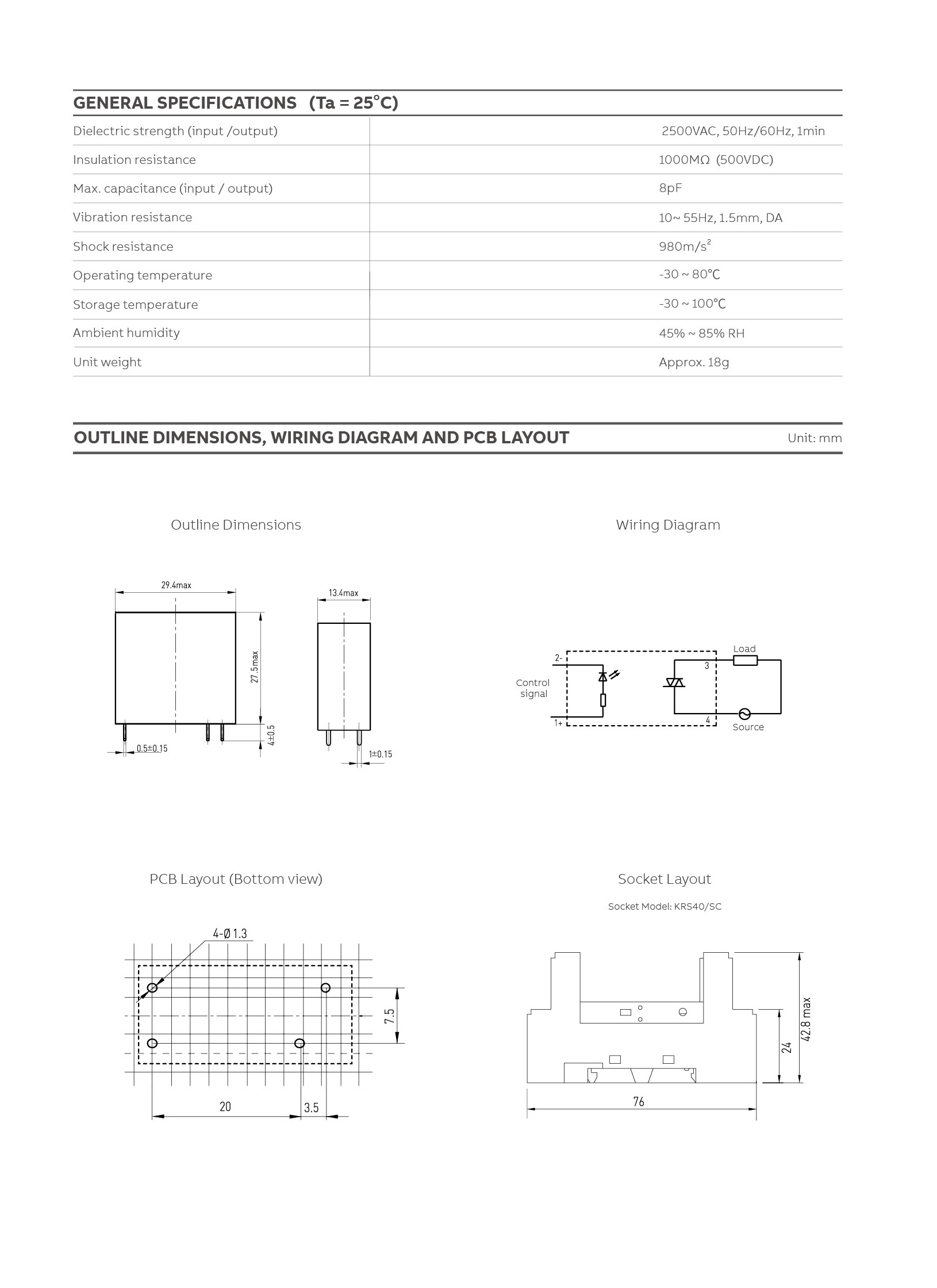 KS40 AC SSR DIN Rail Mount