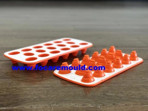 Double Color Plastic Collapsible Ice Cube Tray