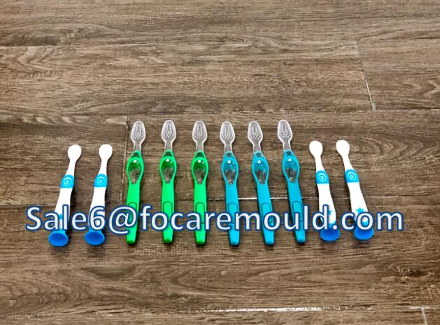 Two-color toothbrush handle plastic injection mould