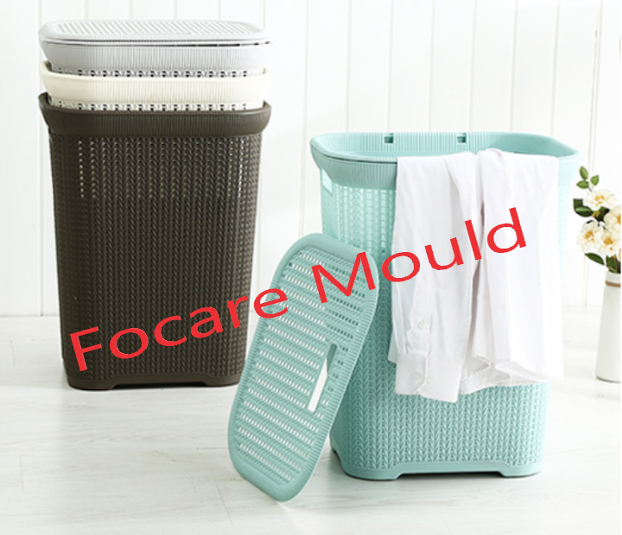 Fantastic plastic rattan laundry basket injection mold