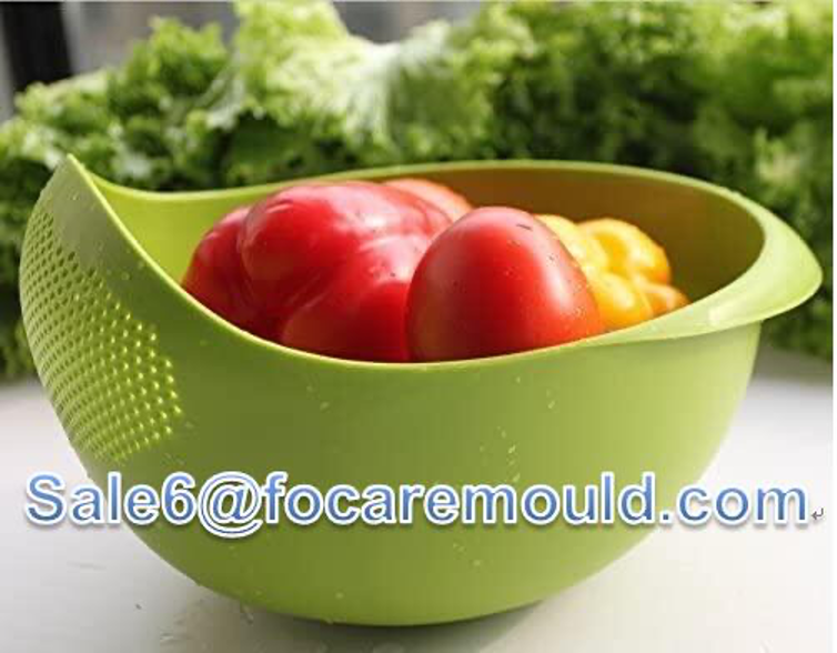 Two-color vegetable washing basket plastic injection mold