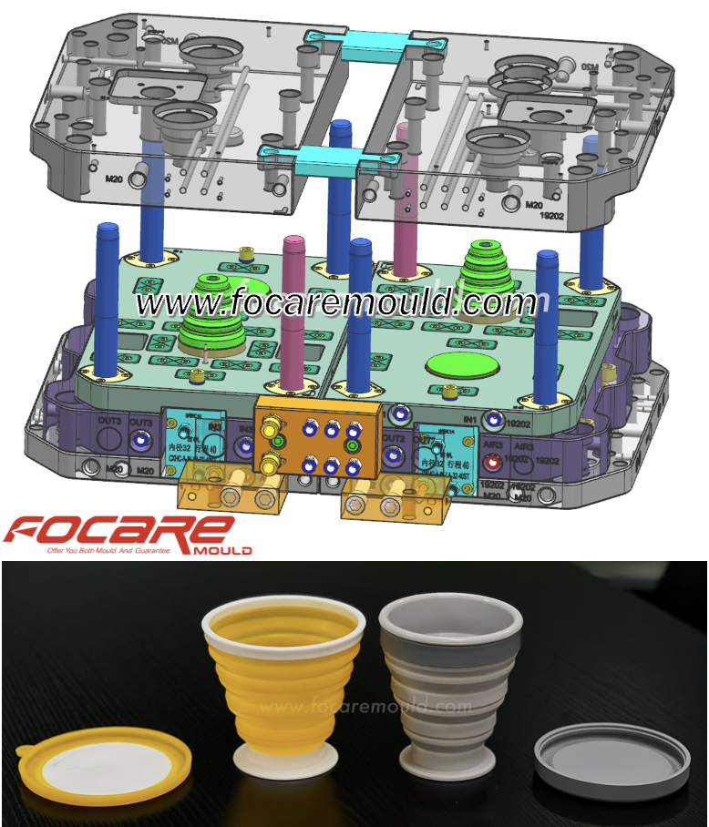 Two-color Plastic Foldable Cup Injection Mold