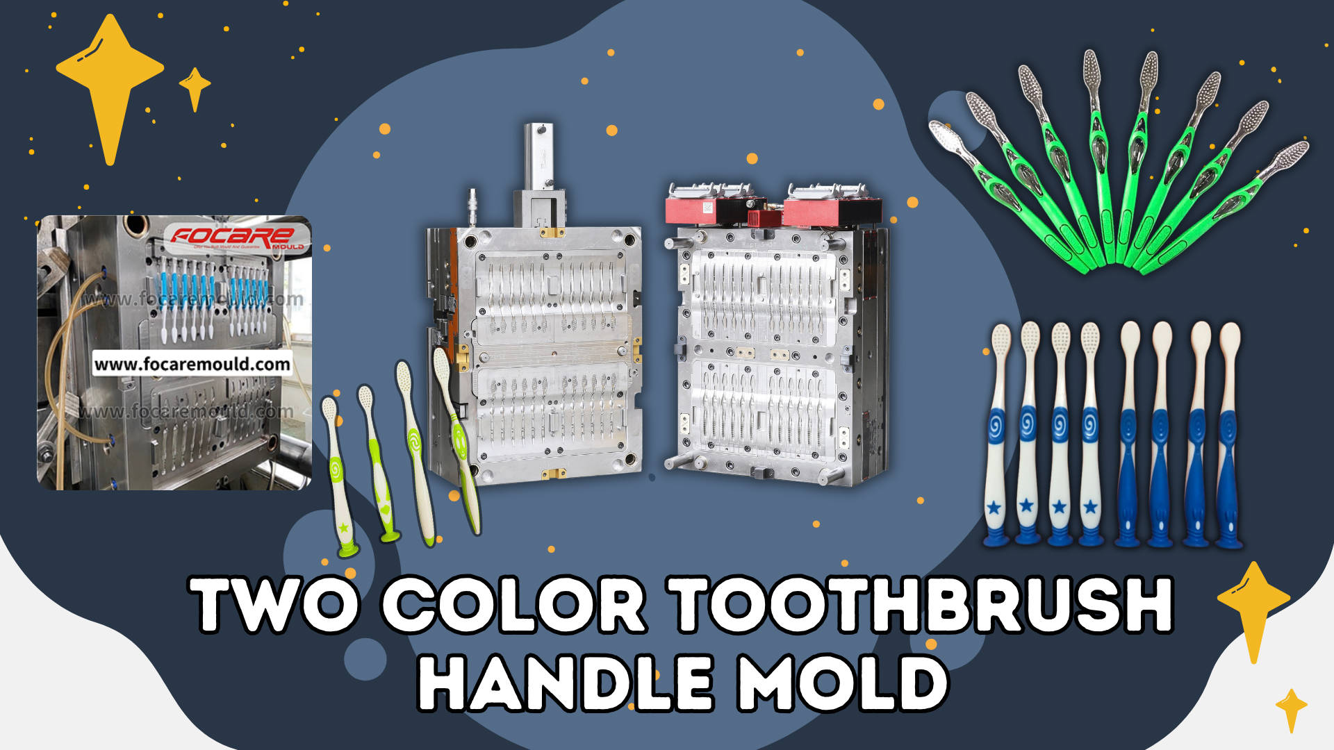 Two Color Toothbrush Handle Injection Mould