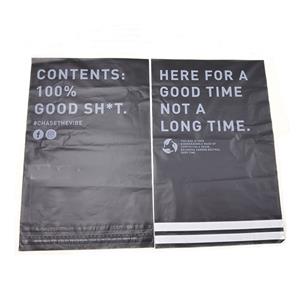 Black Compostable Poly Mailer with 2 trips