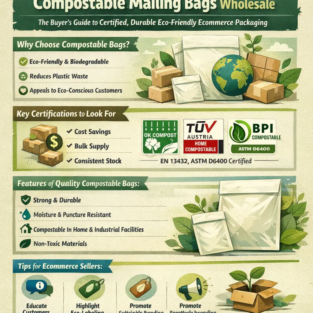 أكياس بريد قابلة للتحلل بالجملة | دليل المُورِّد المعتمد compostable mailing bags wholesale