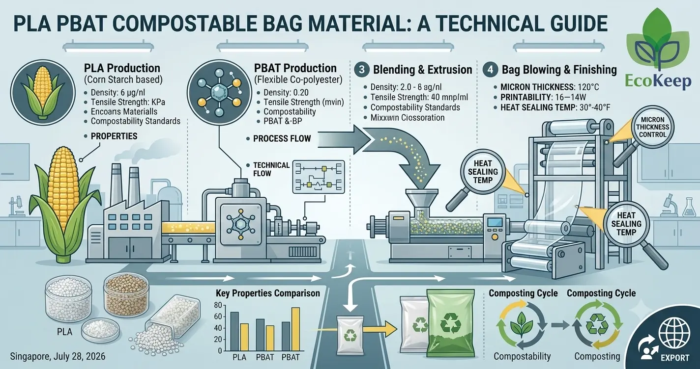 PLA PBAT compostable bag material