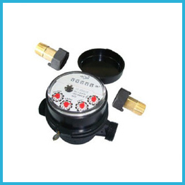 Single Jet Dry type Water Meter incline 8rollers brass