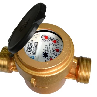 एकल जेट गीले प्रकार जल मीटर पीतल