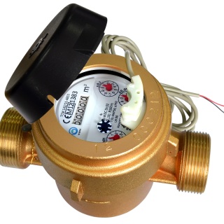 एकल जेट गीले प्रकार जल मीटर पीतल