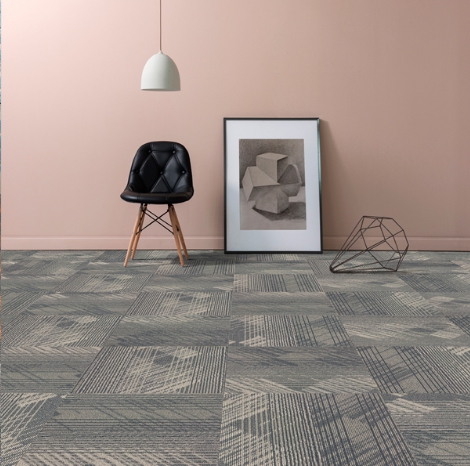 Sketch Cushion Back Commercial Nylon Carpet Tile Factory