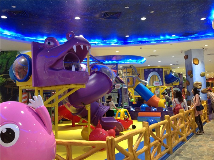 wooden indoor playground