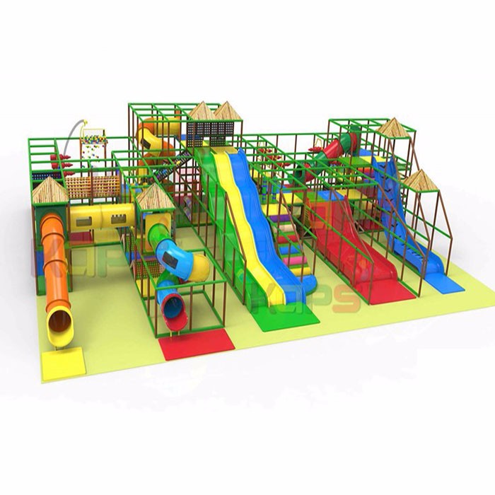 Indoor Playground With Trampoline Slides