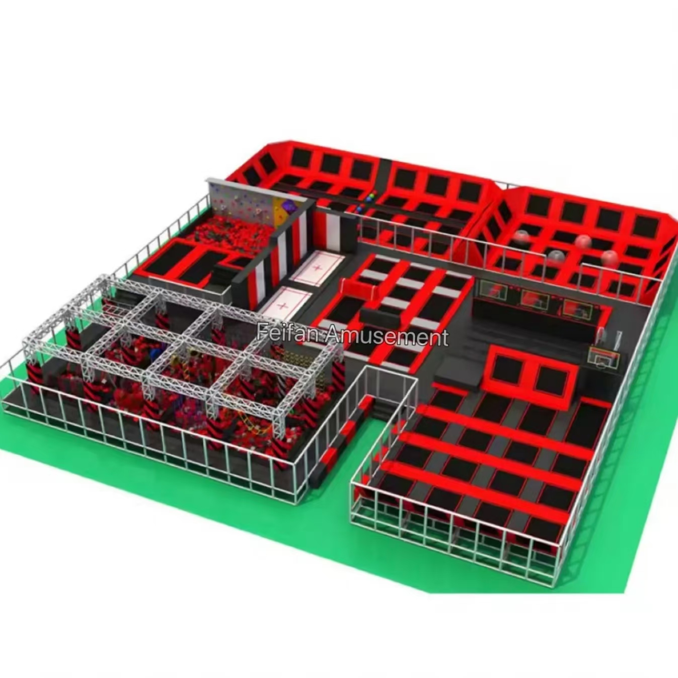 Indoor outdoor trampoline park for kids and adult
