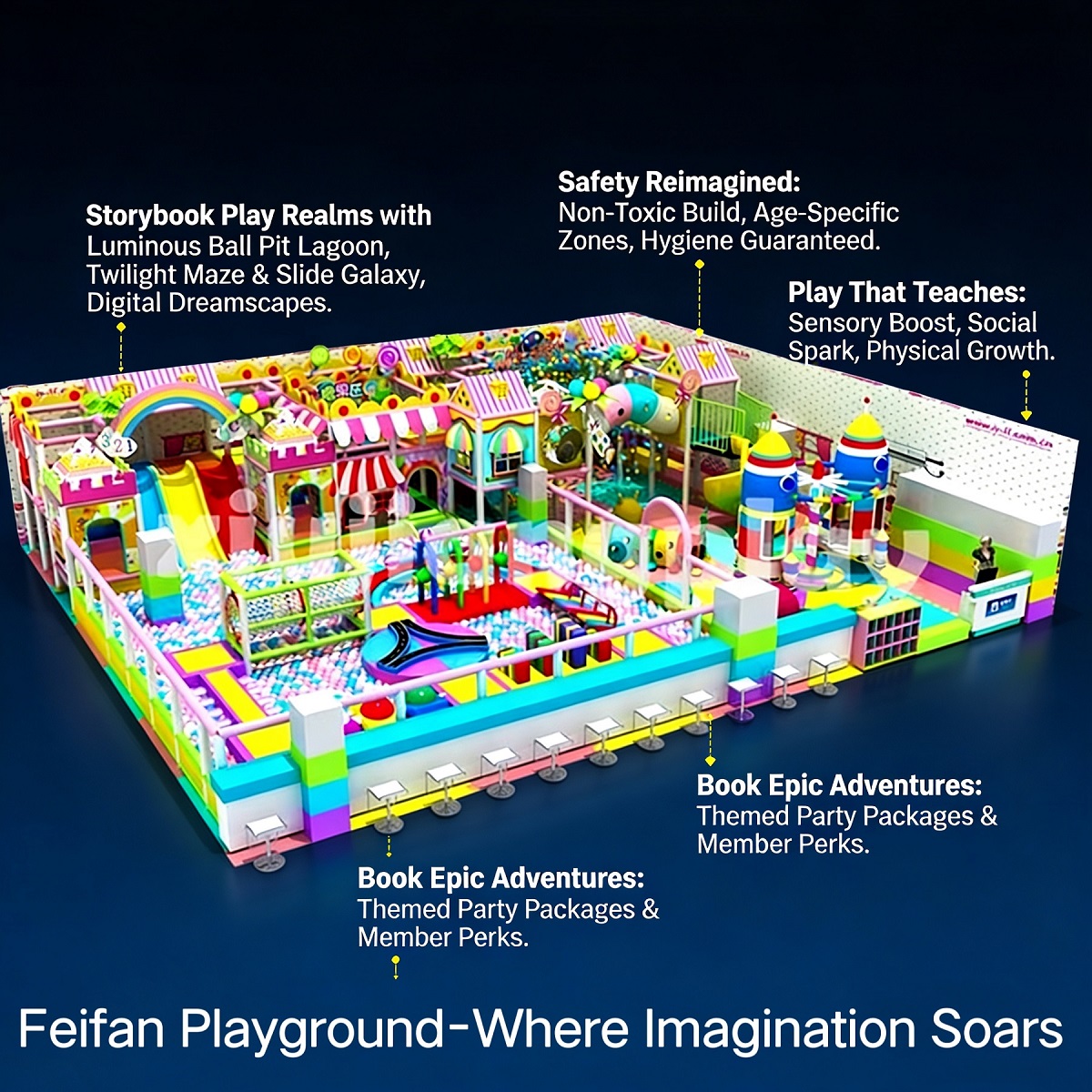 Candy themed indoor playground